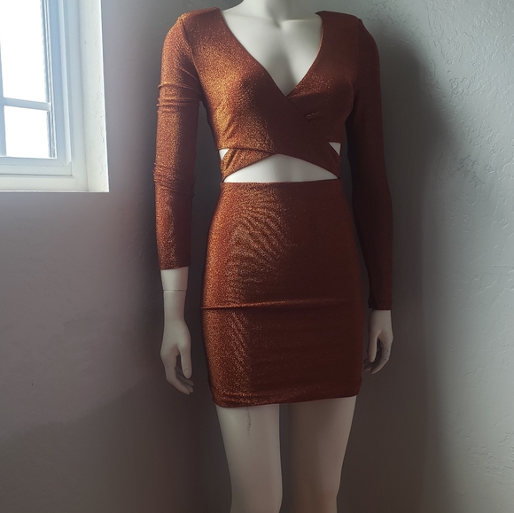 Meshki Shimmer Cut Wrap Dress - Picture 4 of 7